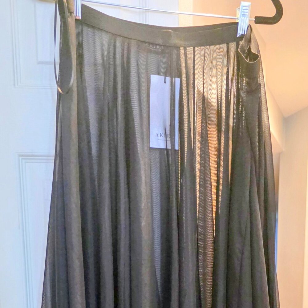 AKIRA LABEL MESH MAXI SKIRT